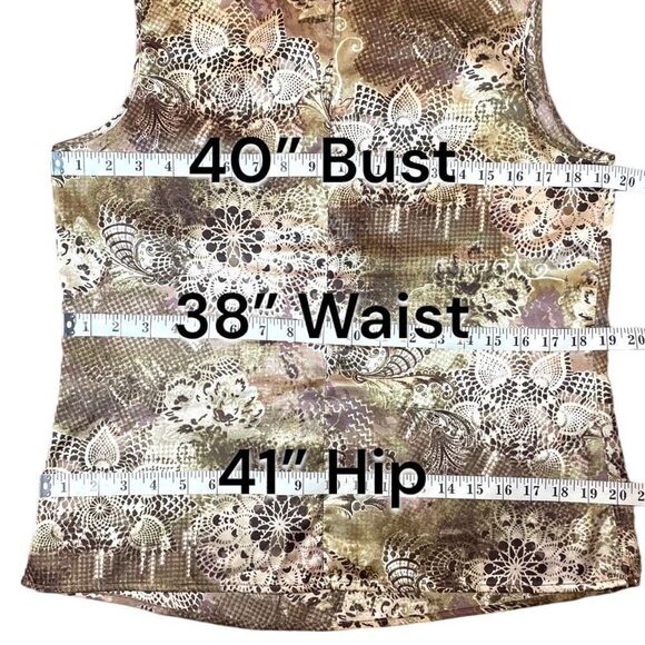 TAHARI Arthur S Levine Gold Medallion Blouse Sz M - Picture 9 of 12